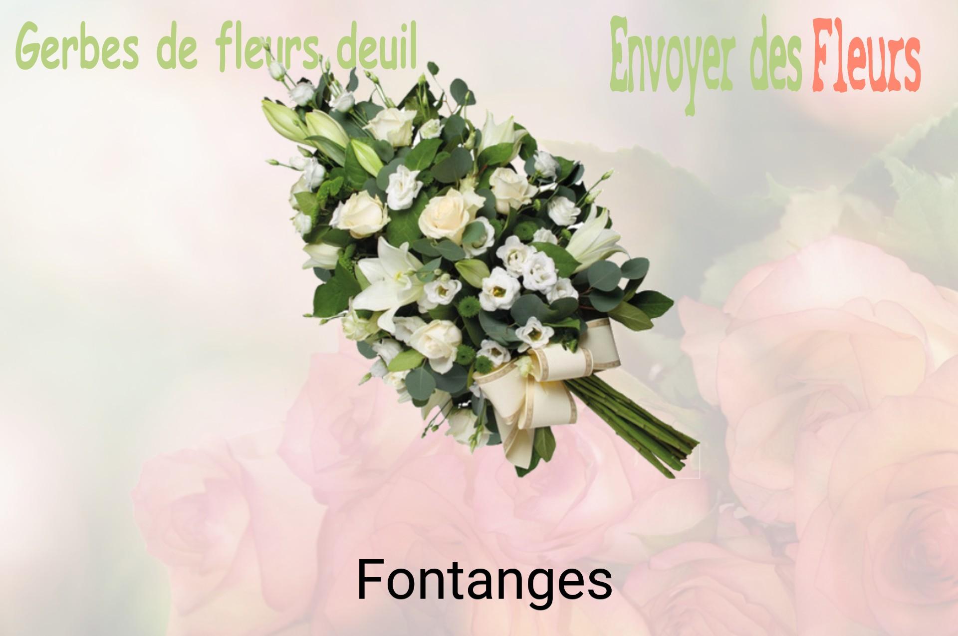 Gerbe de fleurs de deuil livrée à Fontanges